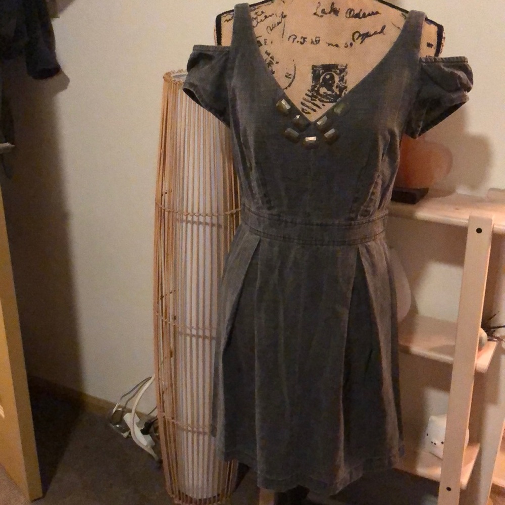 Charlotte Ronson denim look linen dress medium M